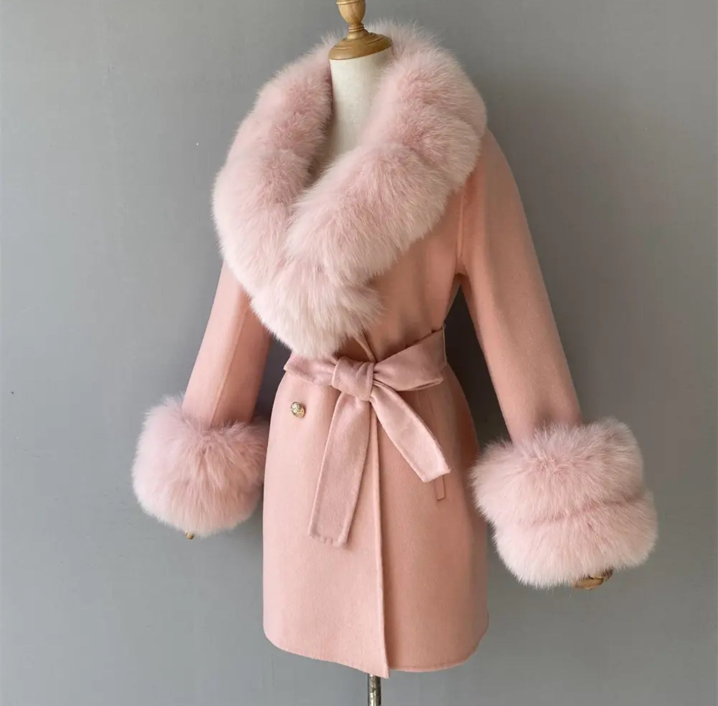 Luxury Cashmere fur coats.