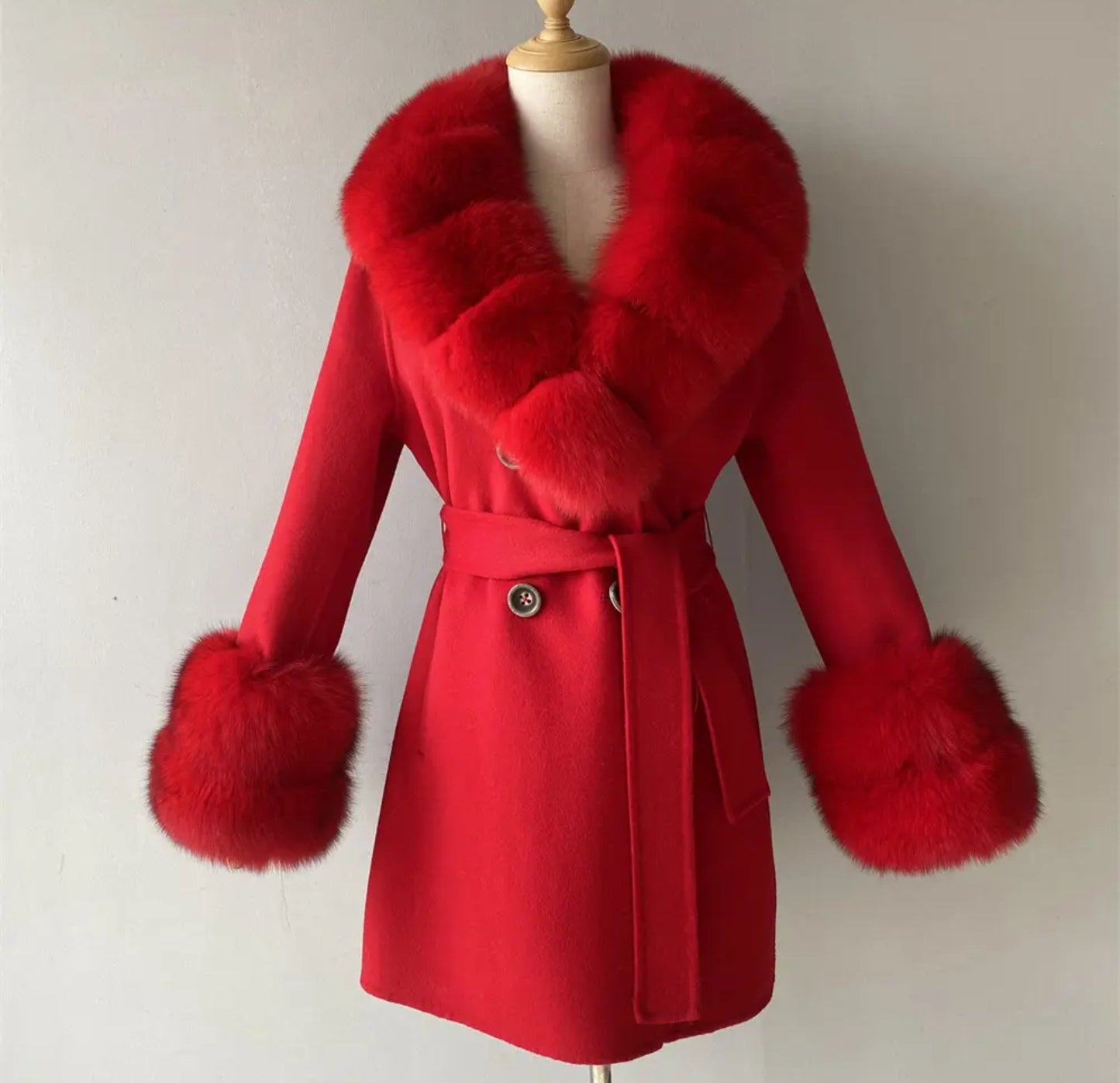 Luxury Cashmere fur coats.