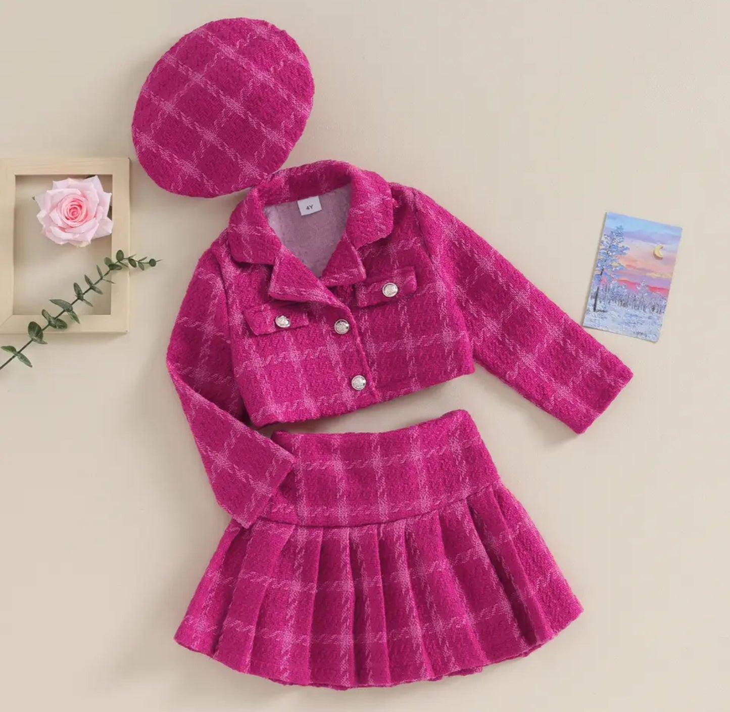 Girls Three piece set Tweed sets . Kids Collection