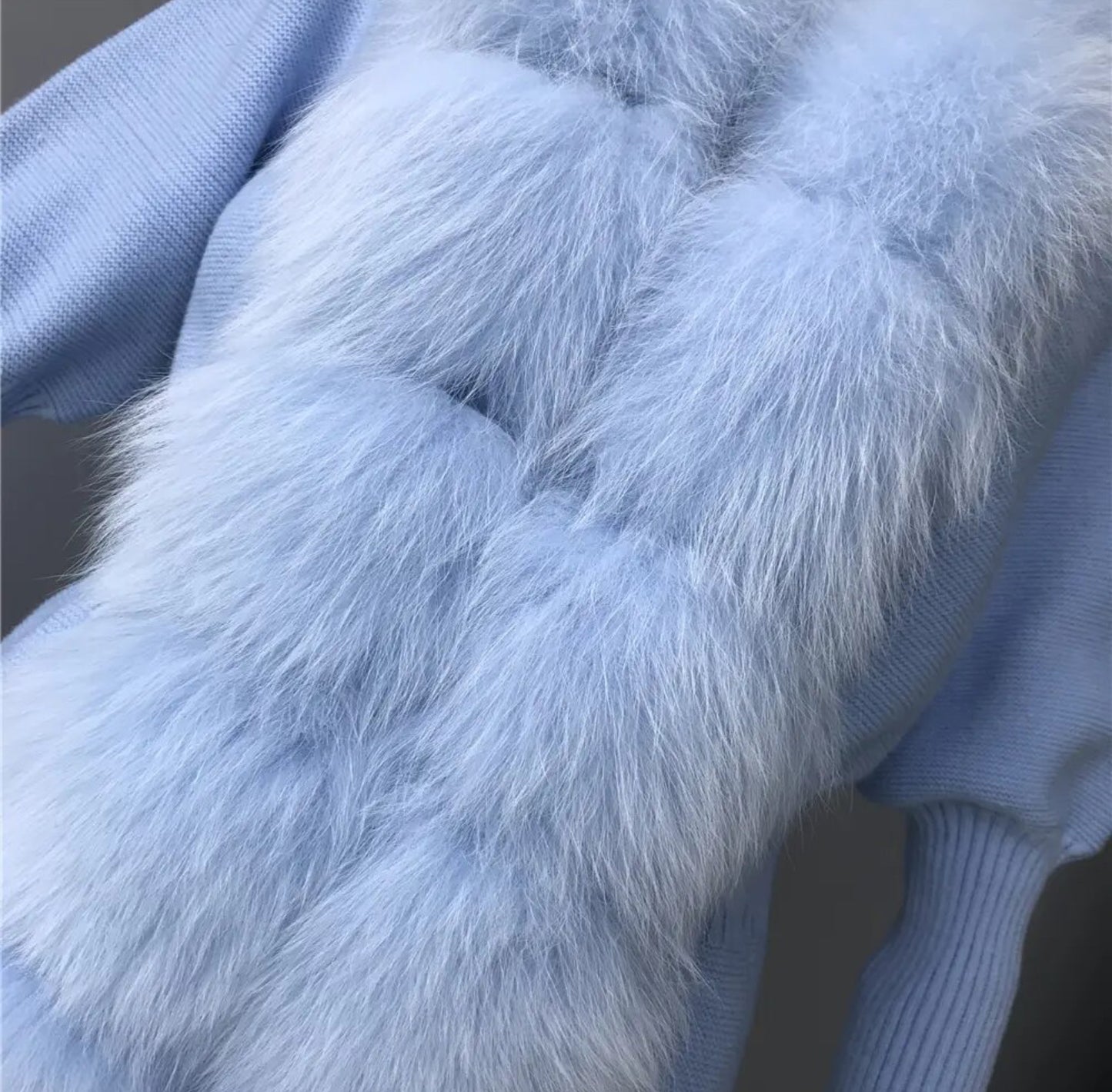 Luxury fox fur winter cardigans . Jackets