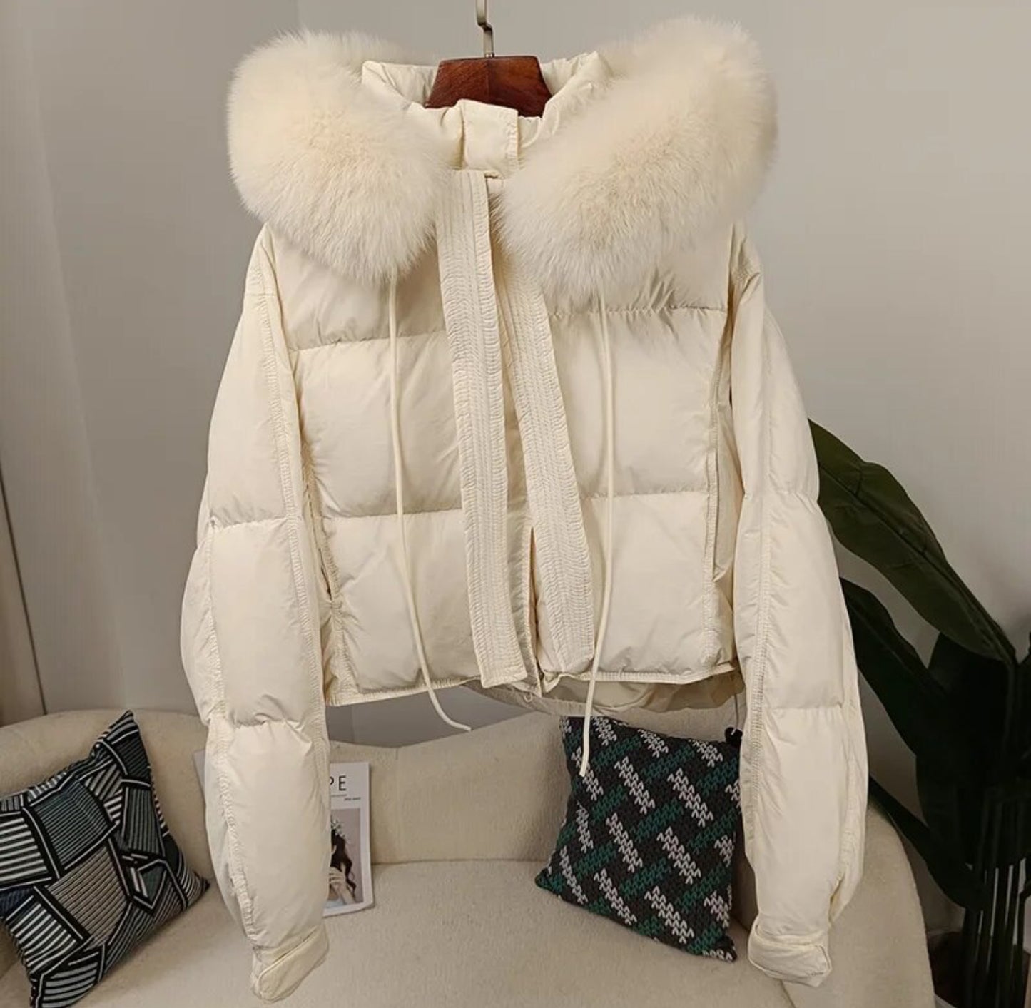 Luxury 100% natural fur puffer coats .💜