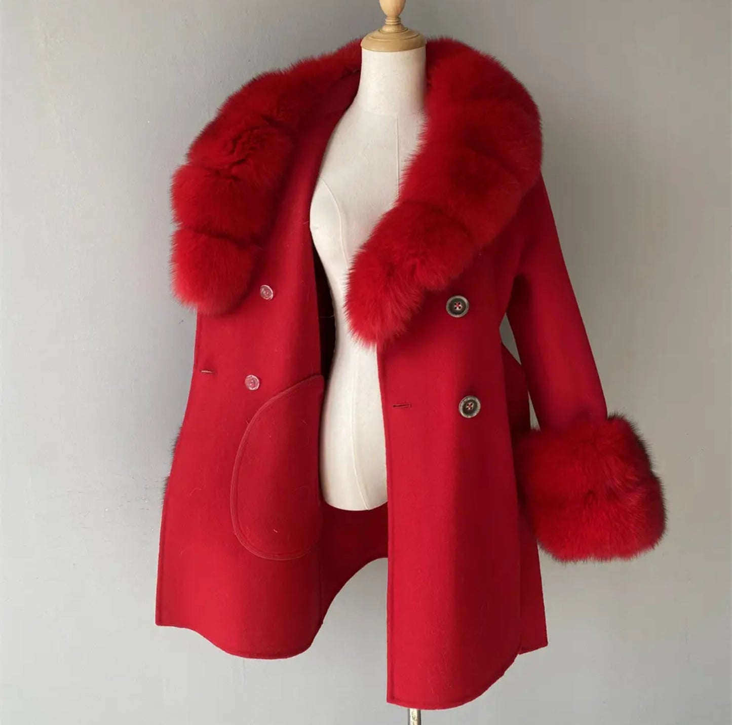 Luxury Cashmere fur coats.