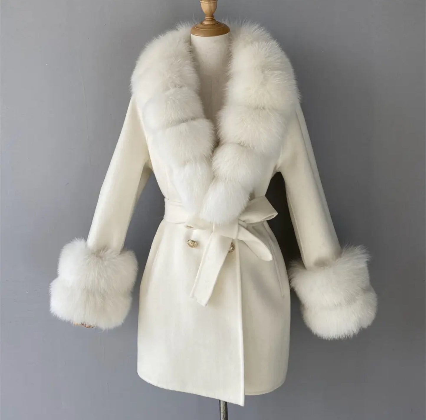 Luxury Cashmere fur coats.