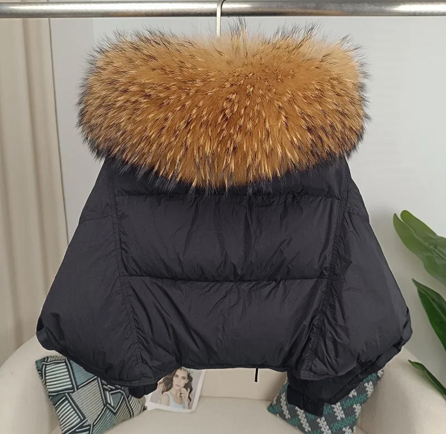 Luxury 100% natural fur puffer coats .💜