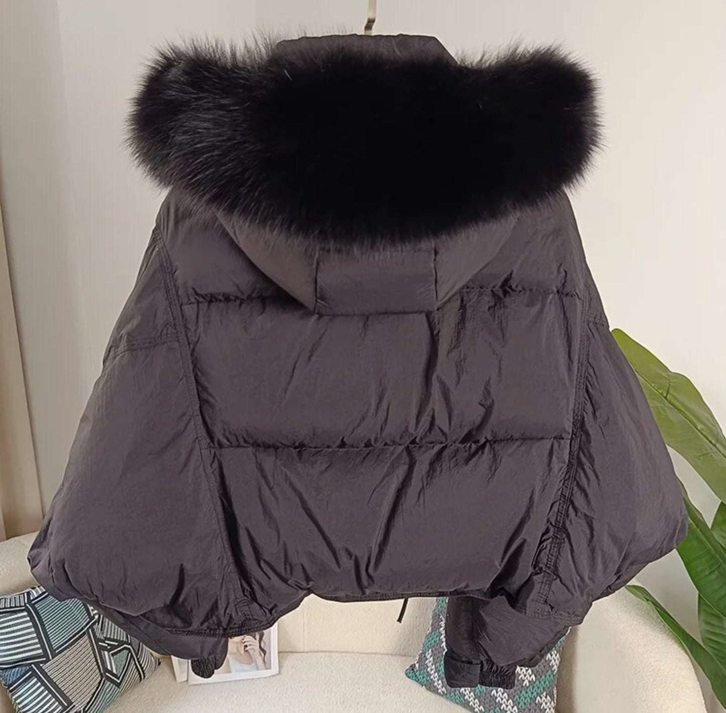 Luxury 100% natural fur puffer coats .💜