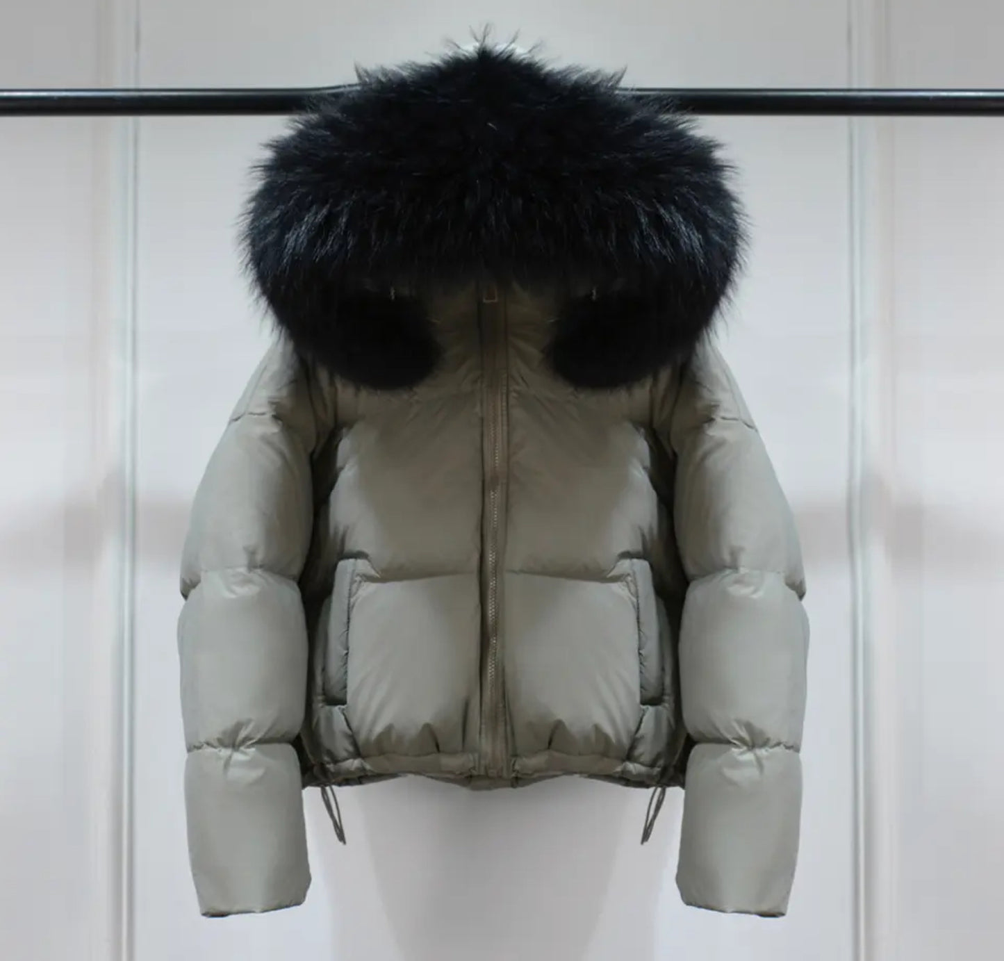 Luxury fur puffer coats .