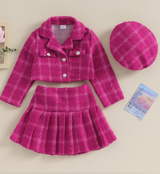 Girls Three piece set Tweed sets . Kids Collection