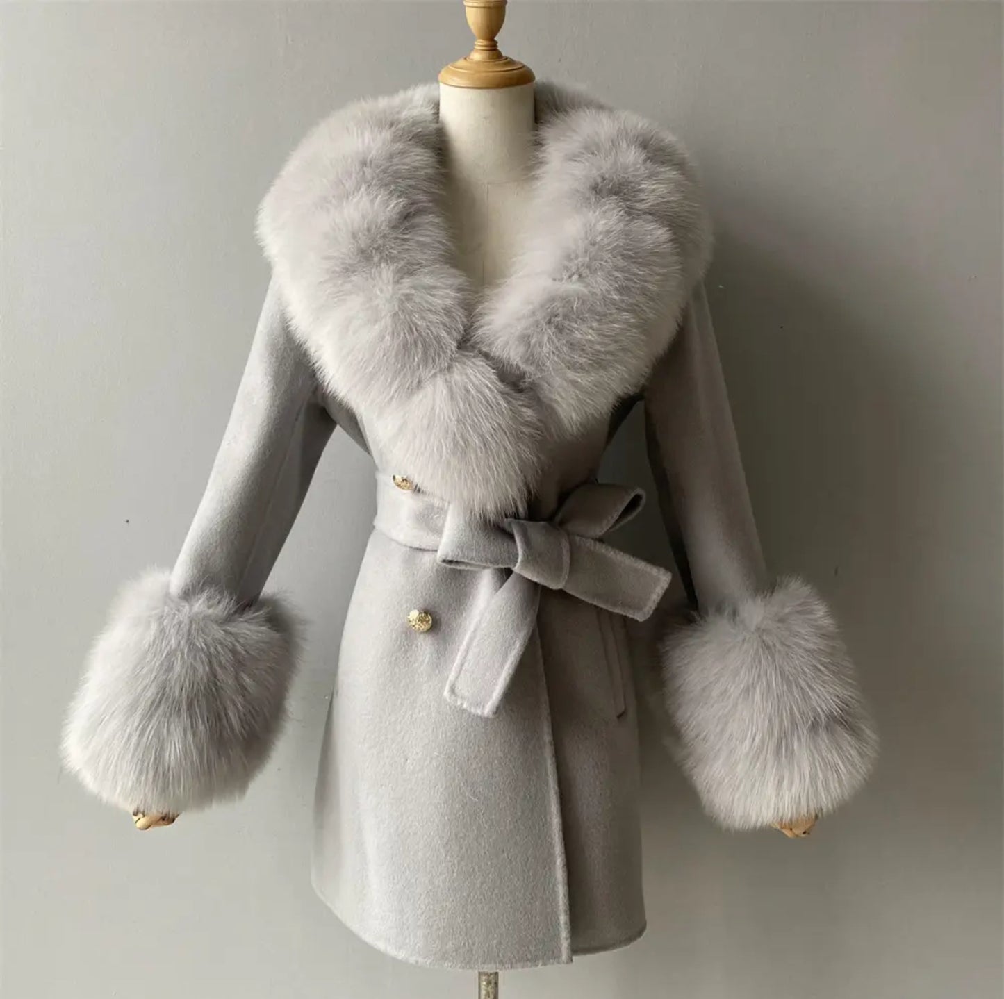 Luxury Cashmere fur coats.