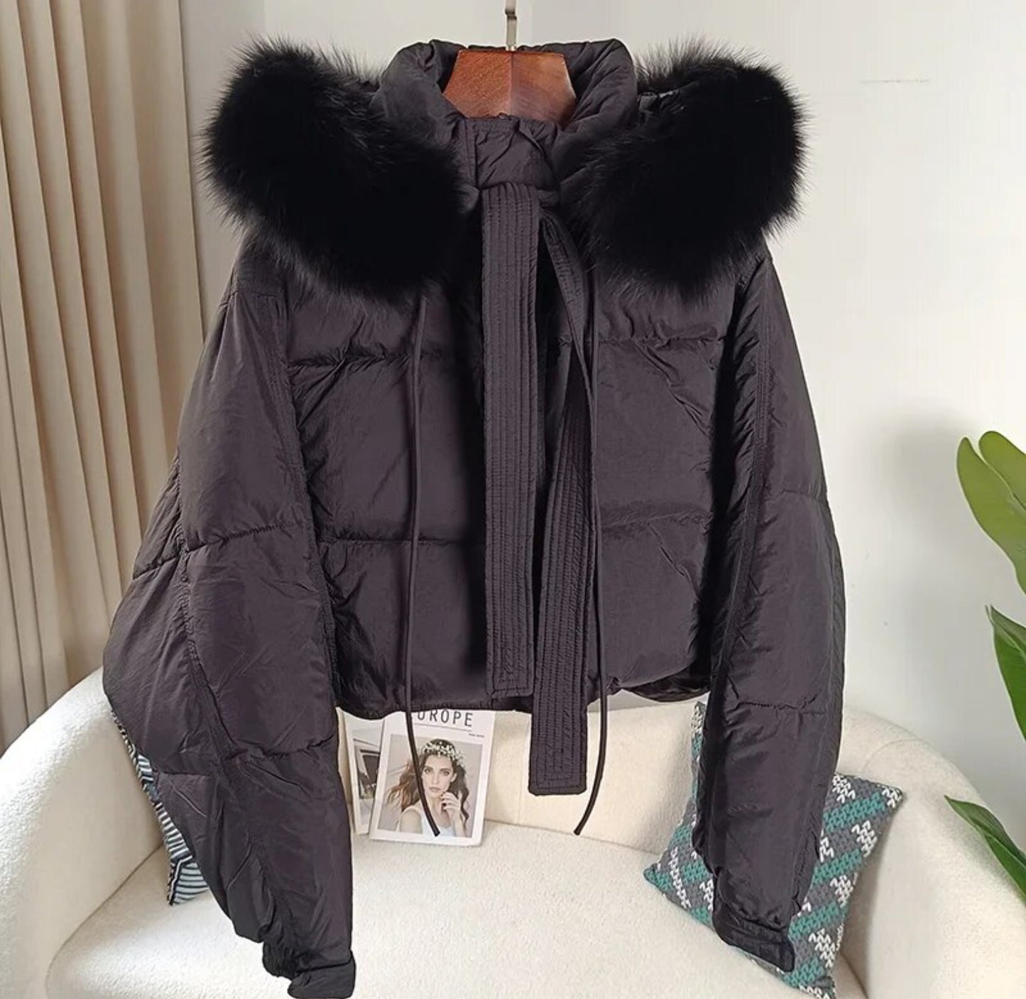 Luxury 100% natural fur puffer coats .💜