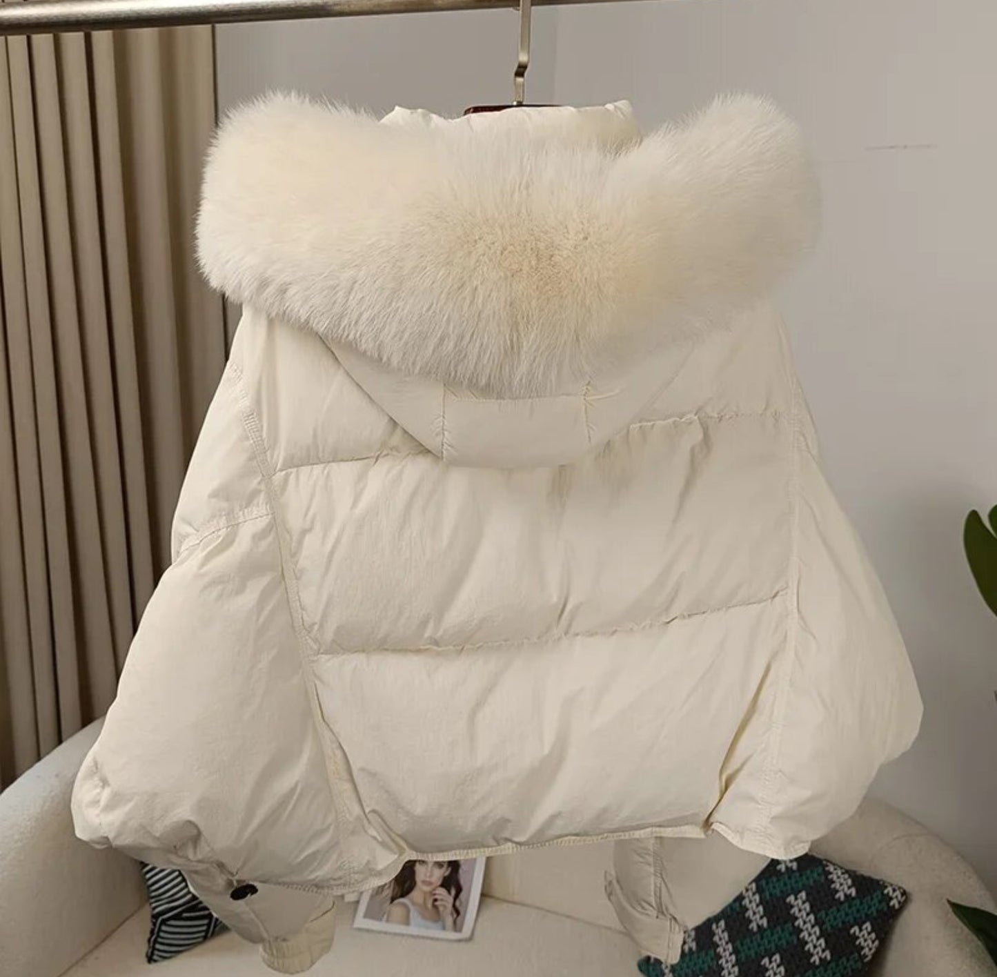 Luxury 100% natural fur puffer coats .💜