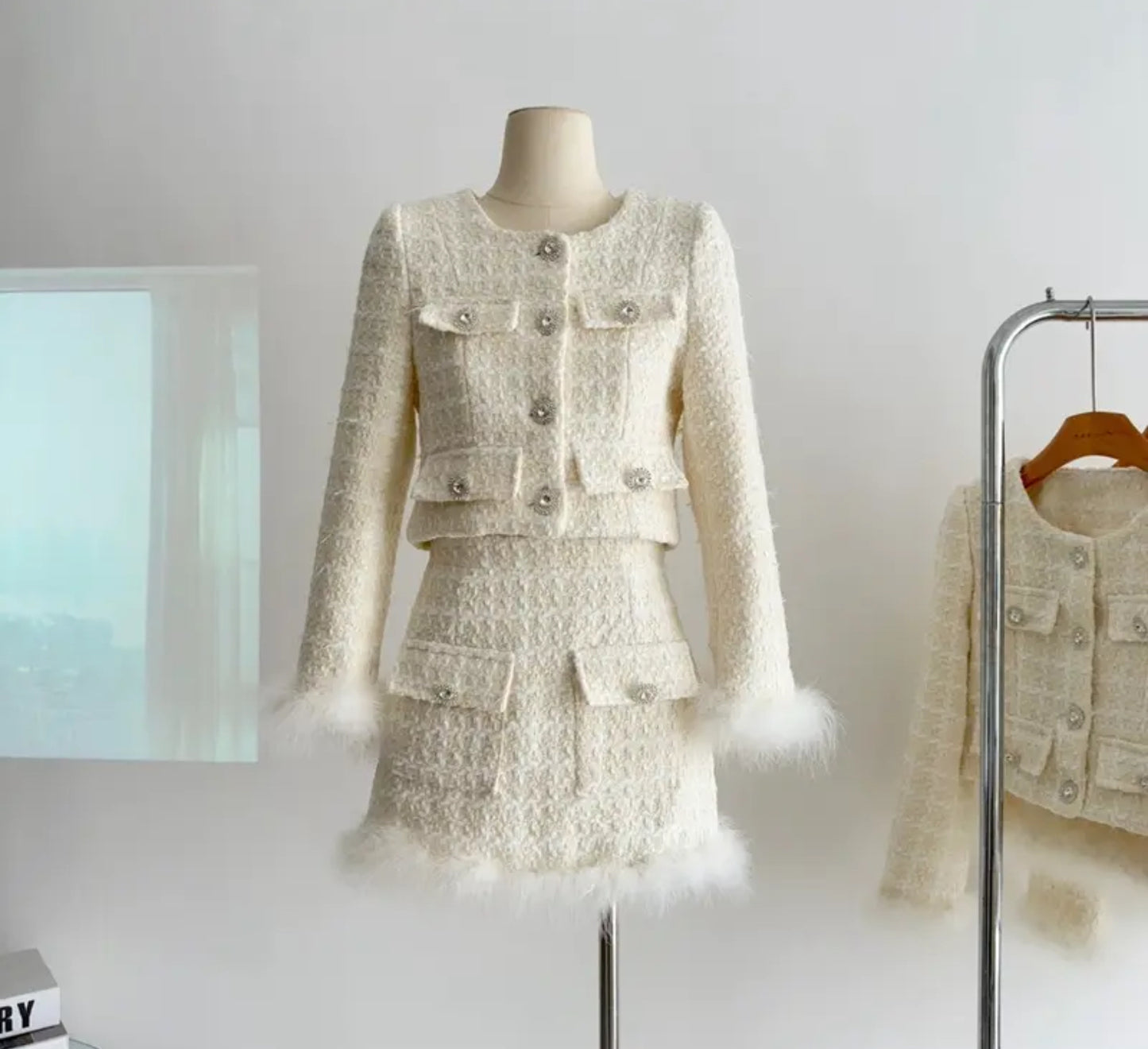 Our Luxury “Lara” Tweed Co-ord Sets.