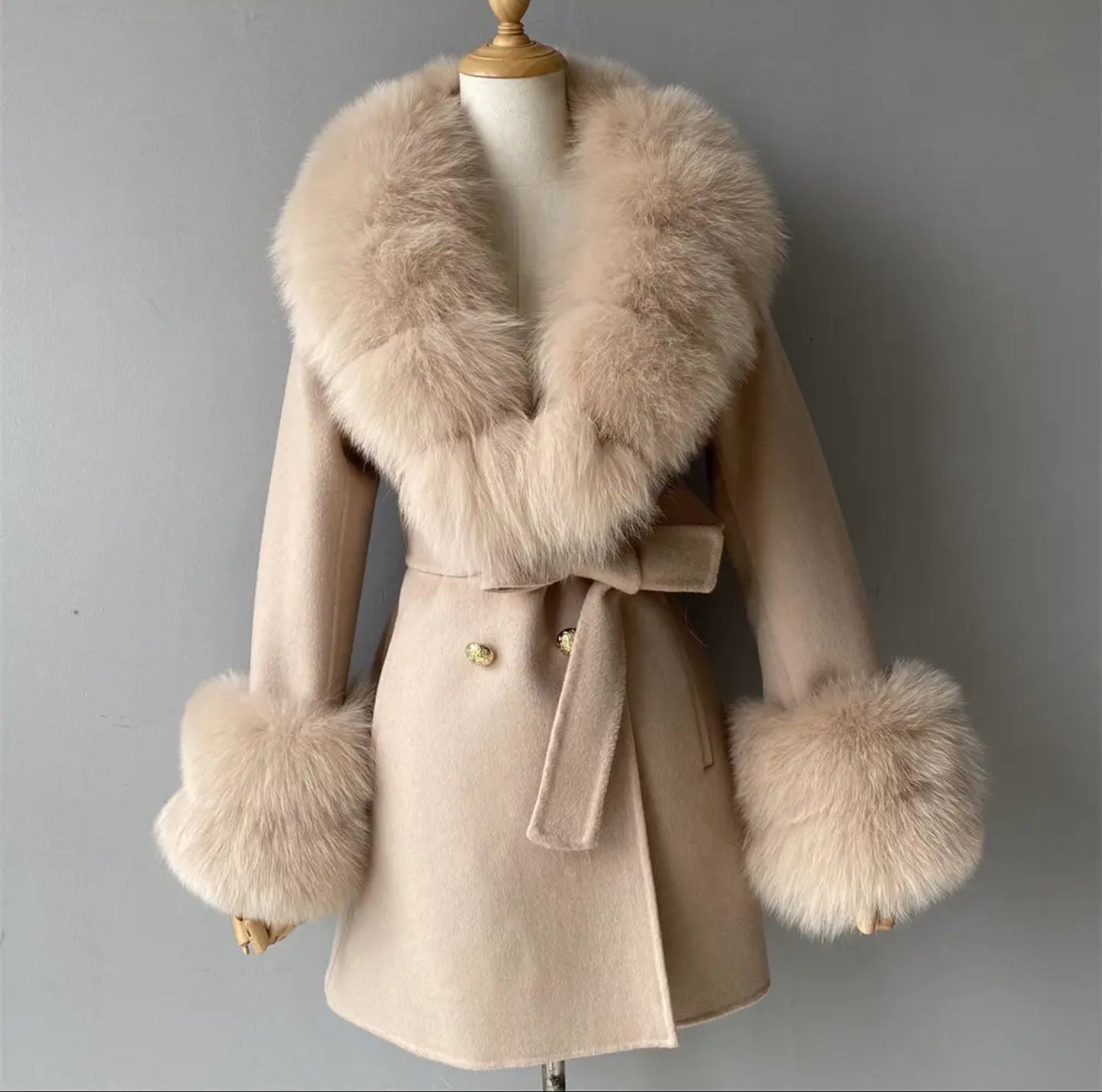 Luxury Cashmere fur coats.