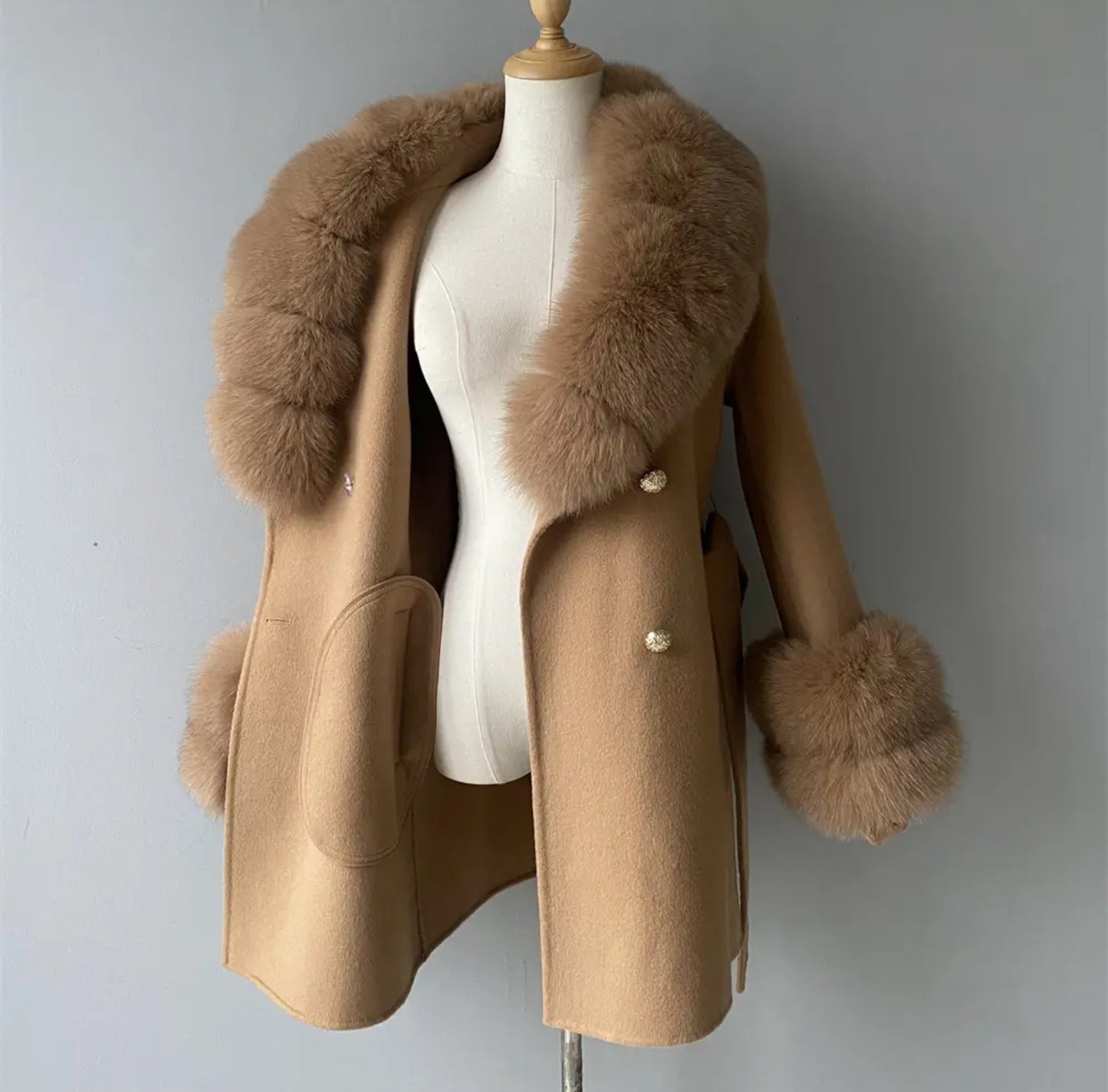 Luxury Cashmere fur coats.