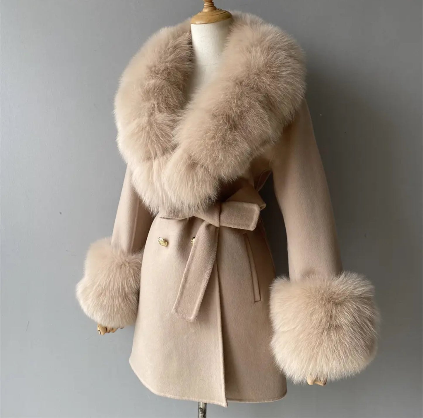 Luxury Cashmere fur coats.