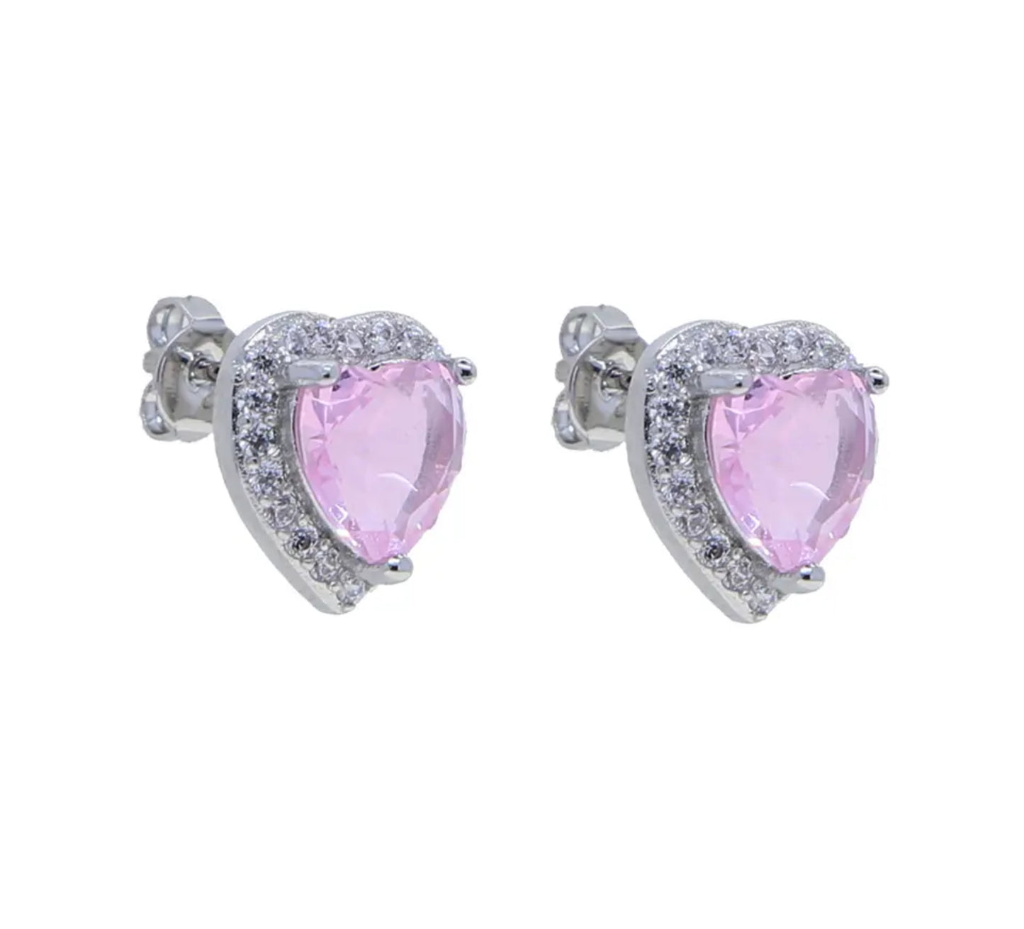 Heart  crystal earrings . Accessories