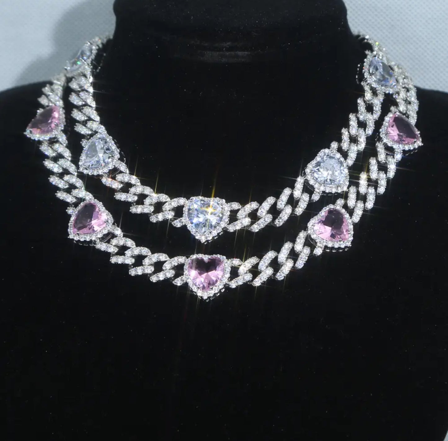 Crystal Heart chain necklace. Accessories