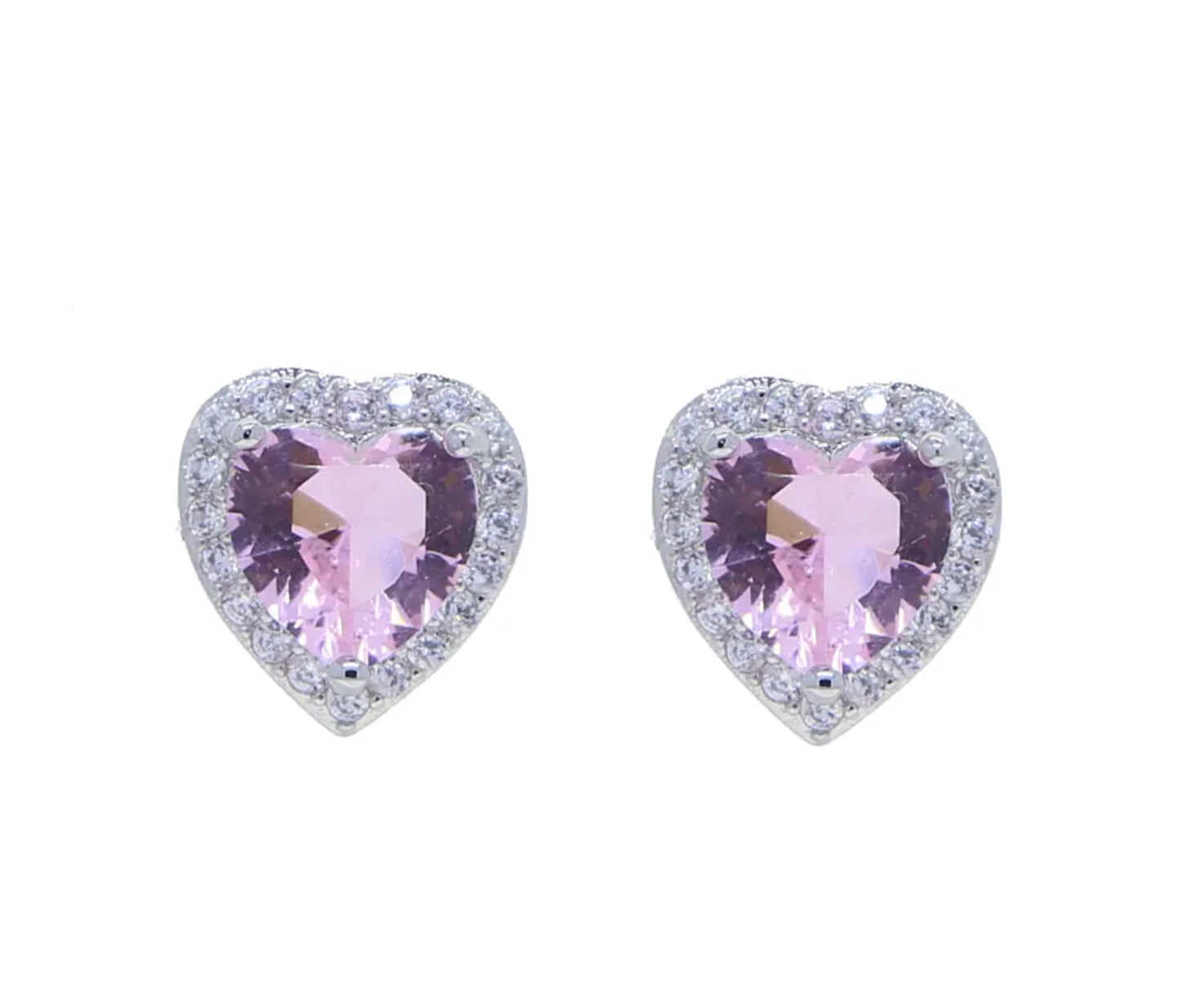 Heart  crystal earrings . Accessories