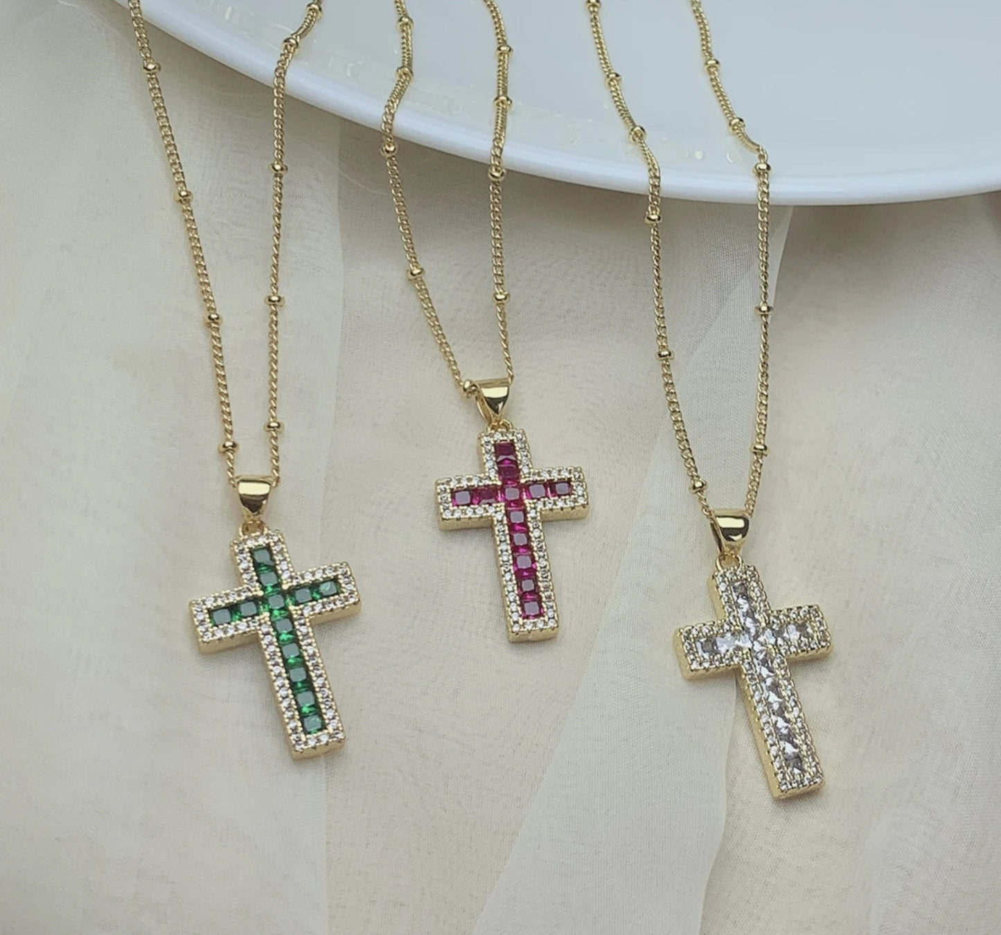 Crystal Cross  pendent necklaces . Accessories