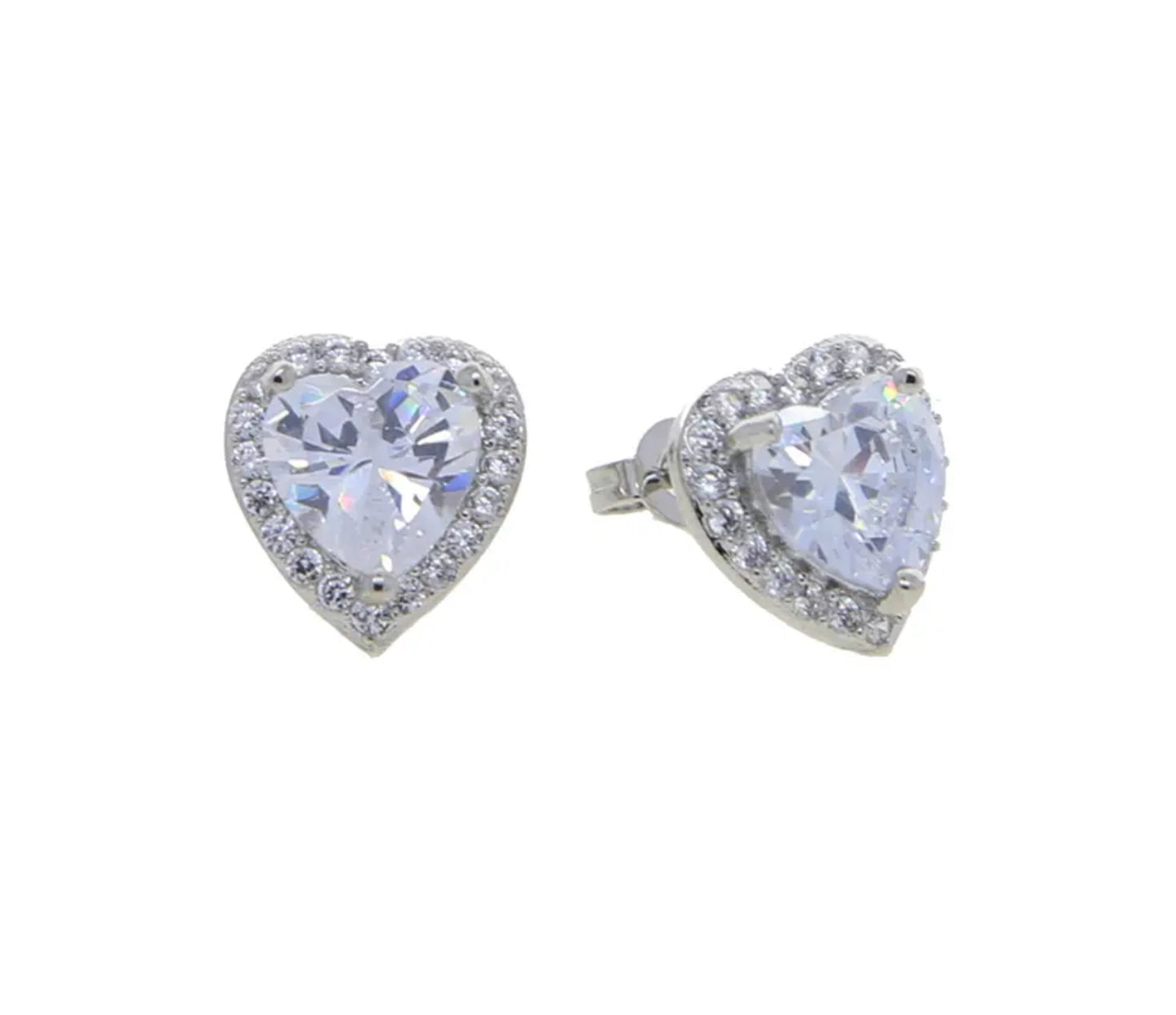 Heart  crystal earrings . Accessories