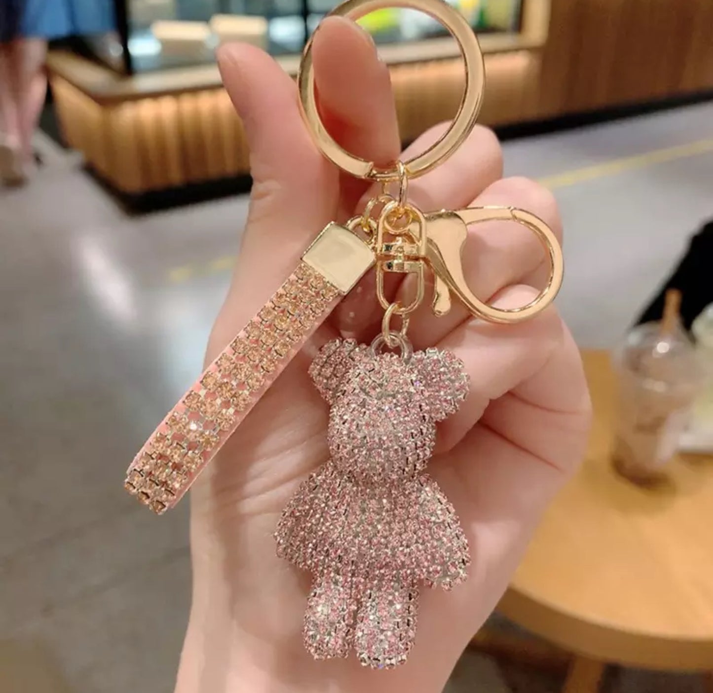 Rhinestone bear key rings. Accessories