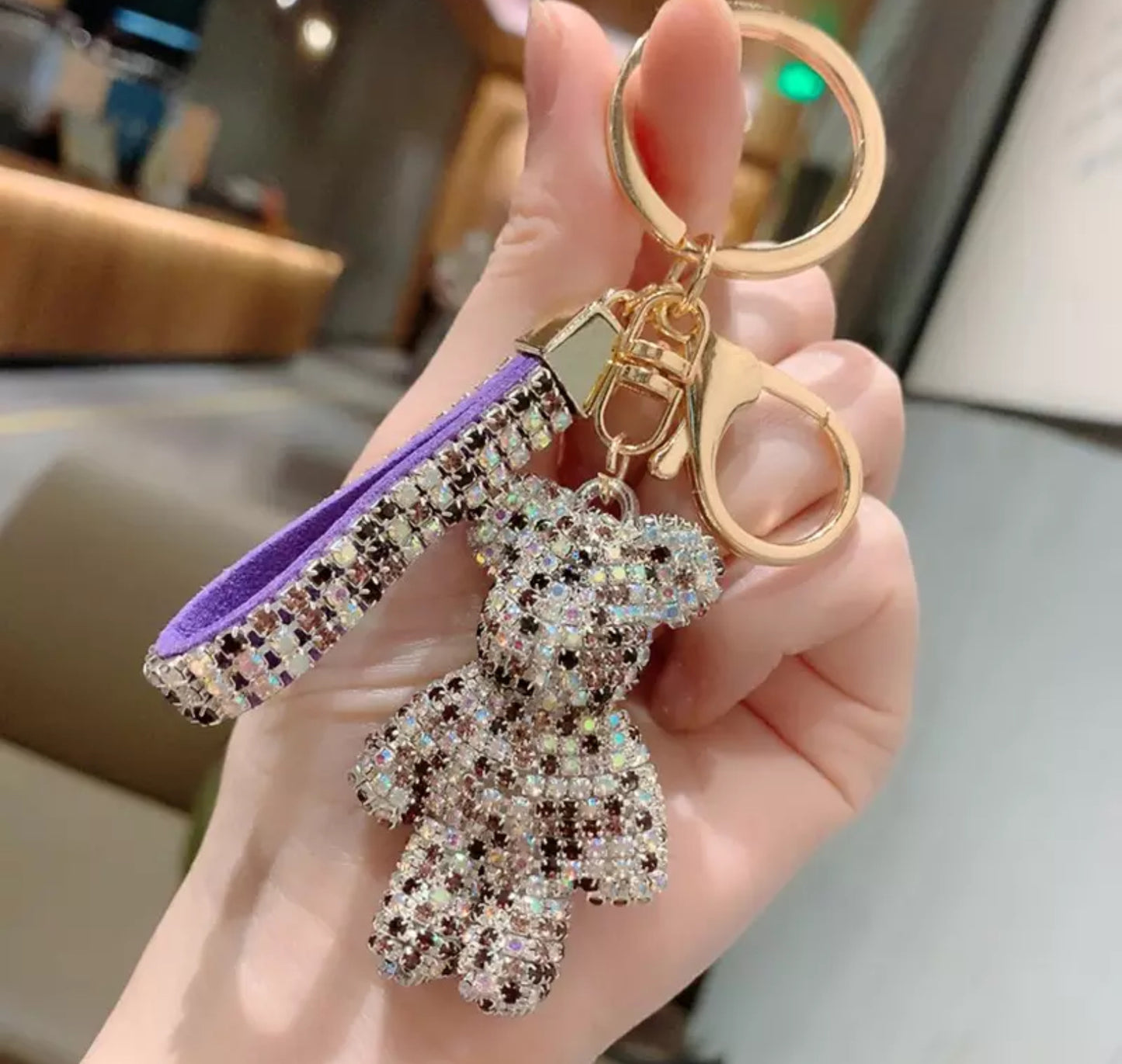 Rhinestone bear key rings. Accessories