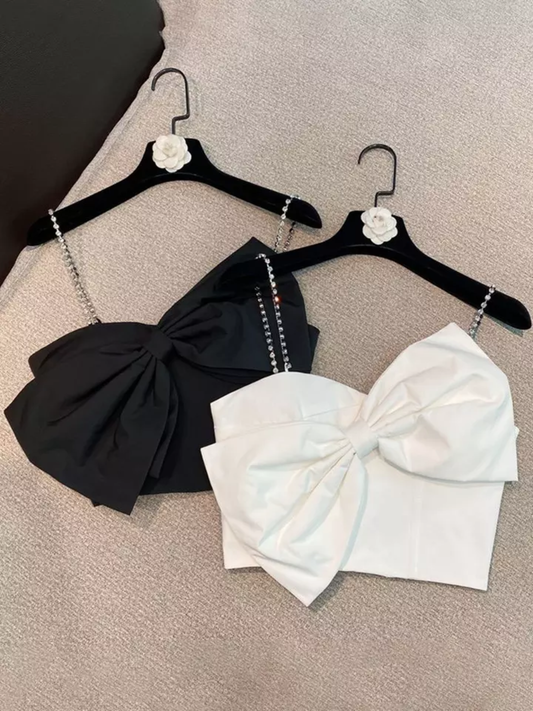 Luxury bow crop tops . Dailywear.