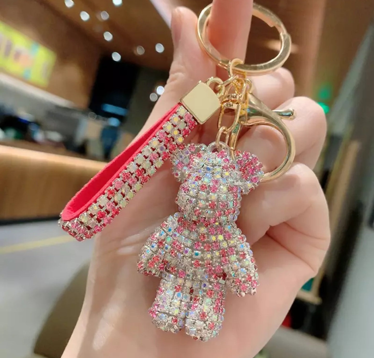 Rhinestone bear key rings. Accessories