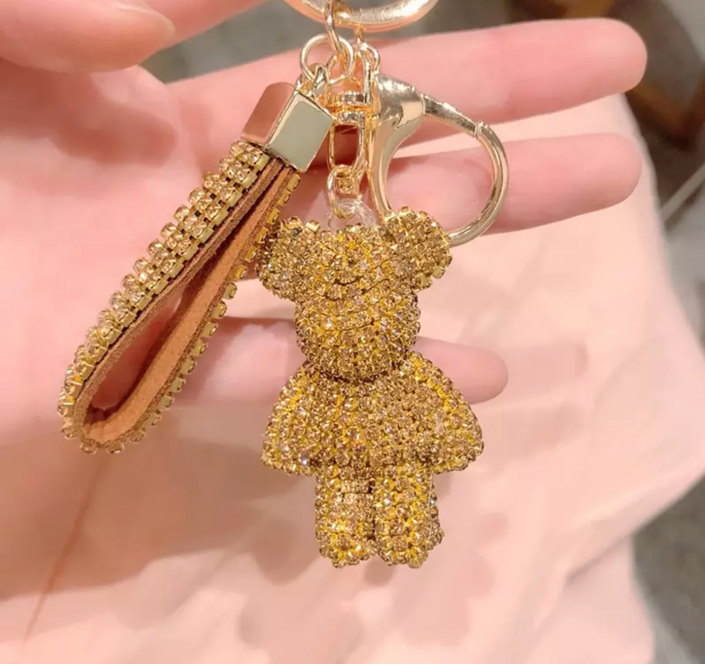 Rhinestone bear key rings. Accessories