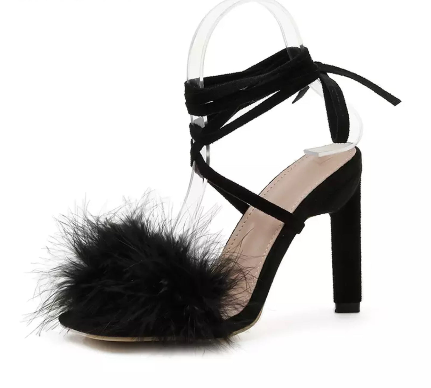 Fluffy heels . Footwear