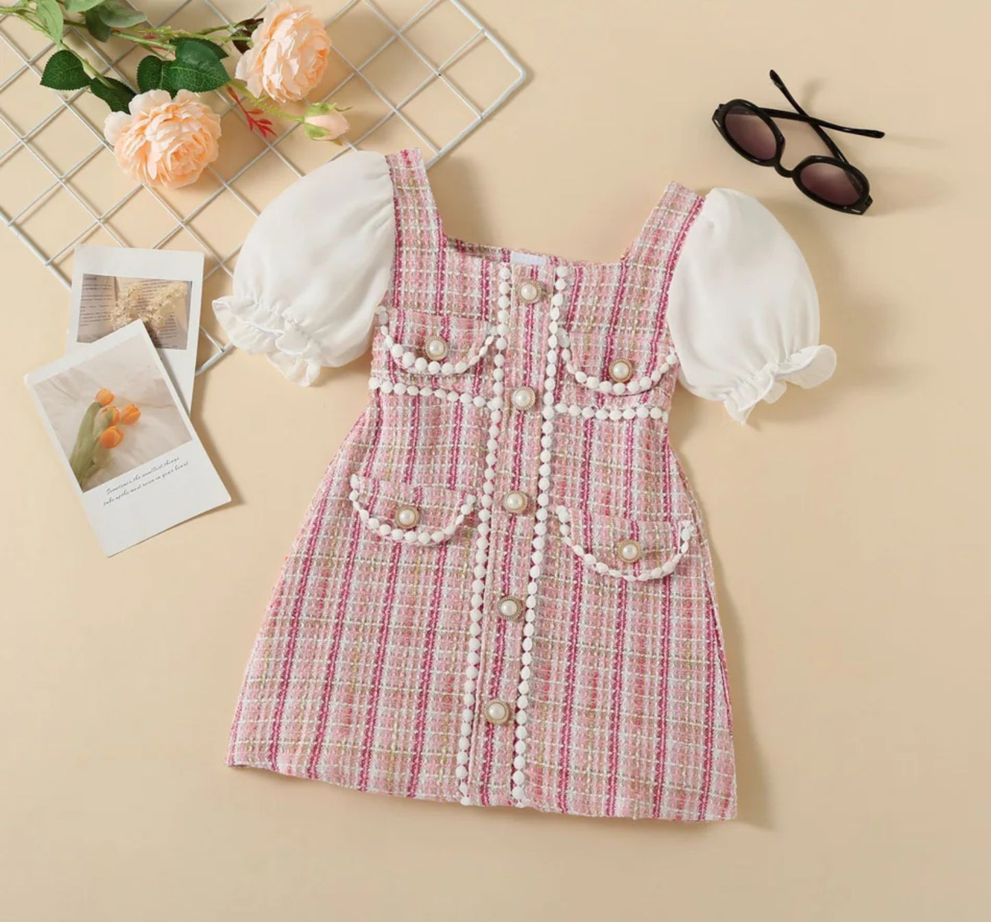 Girls tweed dress . Kids collection