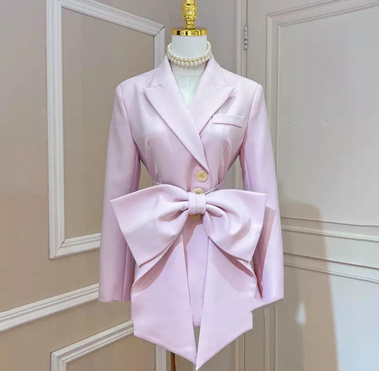 Luxury bow blazer jacket